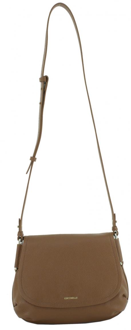 dunkelbraune Saddle Bag Velours Coccinelle Rebekka Suede