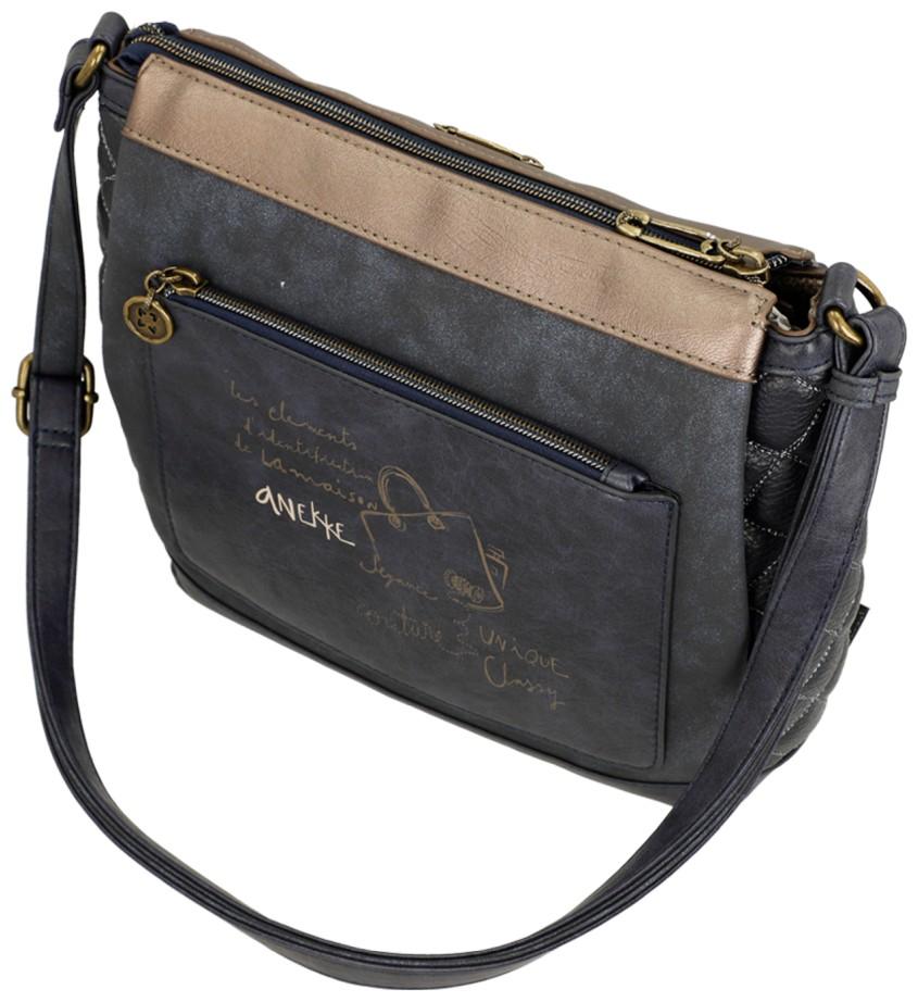dunkleblaue Crossovertasche Anekke Boutique Ziernieten Strass