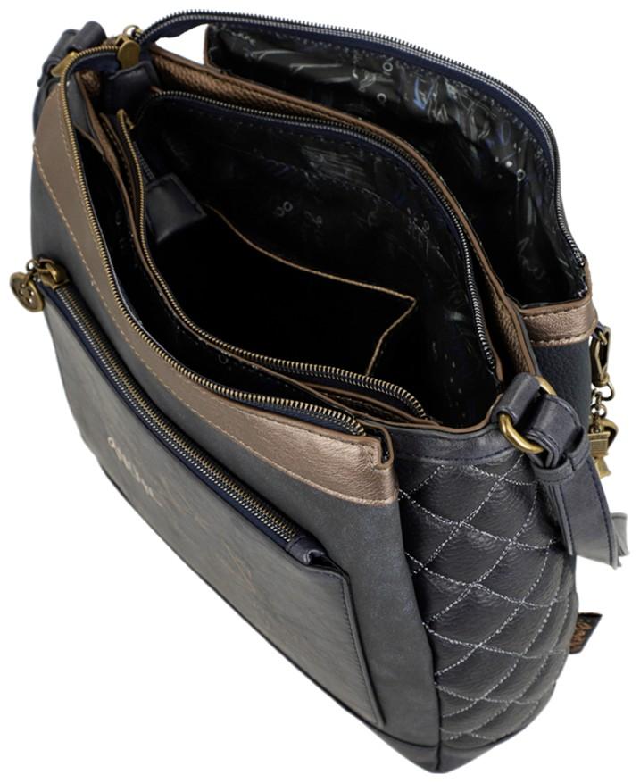 dunkleblaue Crossovertasche Anekke Boutique Ziernieten Strass