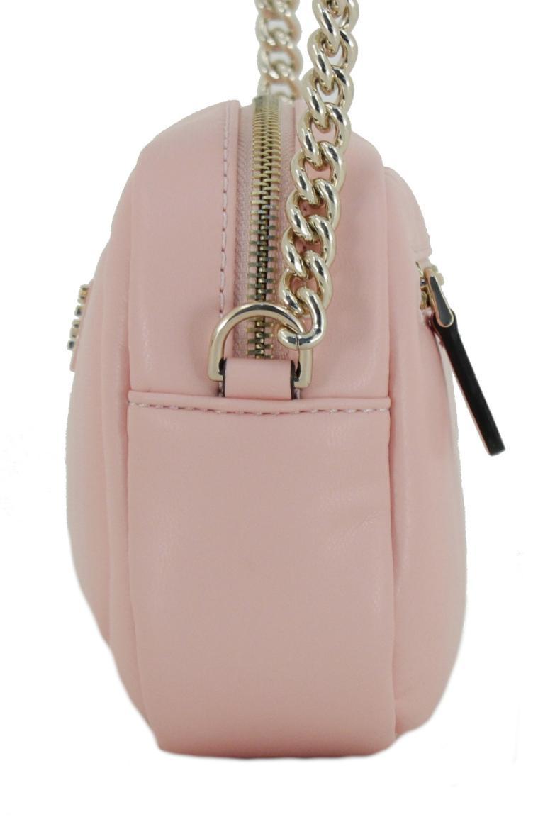 edle Crossovertasche mit Kette Sharma Guess leicht wattiert Peach Rosa