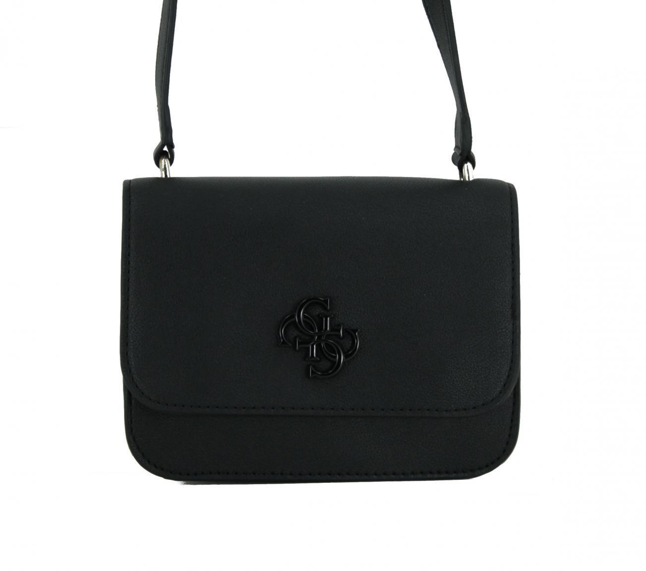 edle Microbag Guess Noelle Mini Black glänzend Absteppung