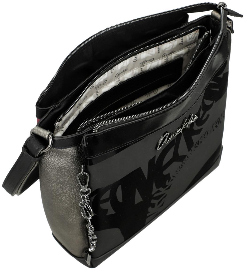 edle Schultertasche schwarz Anekke Khroma