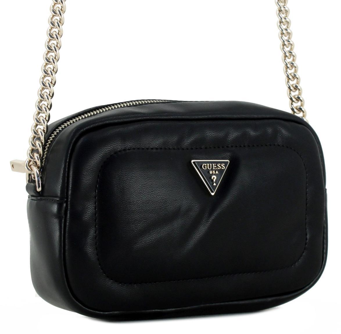 elegante Crossbodybag Women Guess Sharma Kettenhenkel wattiert Black