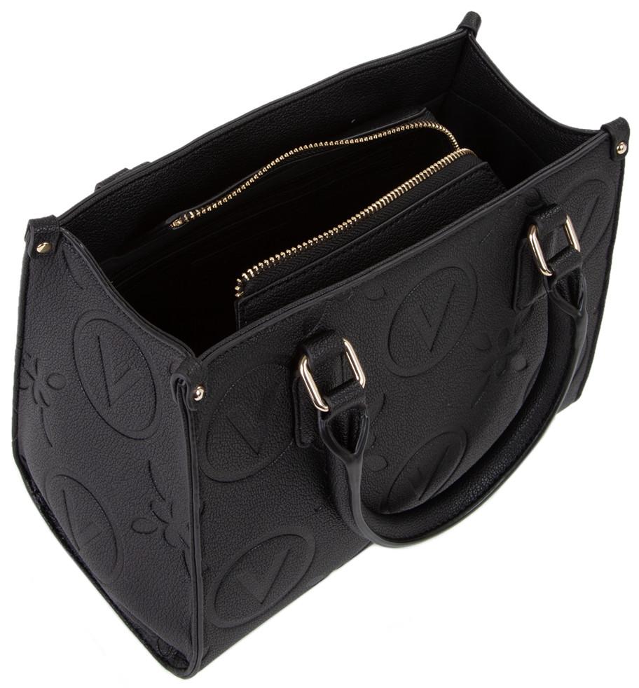 elegante Henkeltasche Samba RE schwarz Valentino Allover Prägung