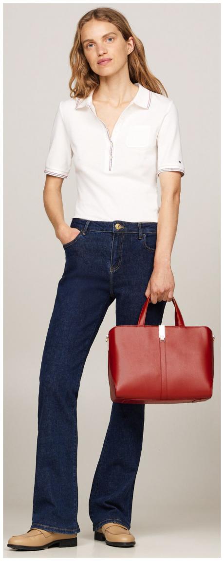 elegante Henkeltasche Tommy Hilfiger rot Heritage Dark Magma