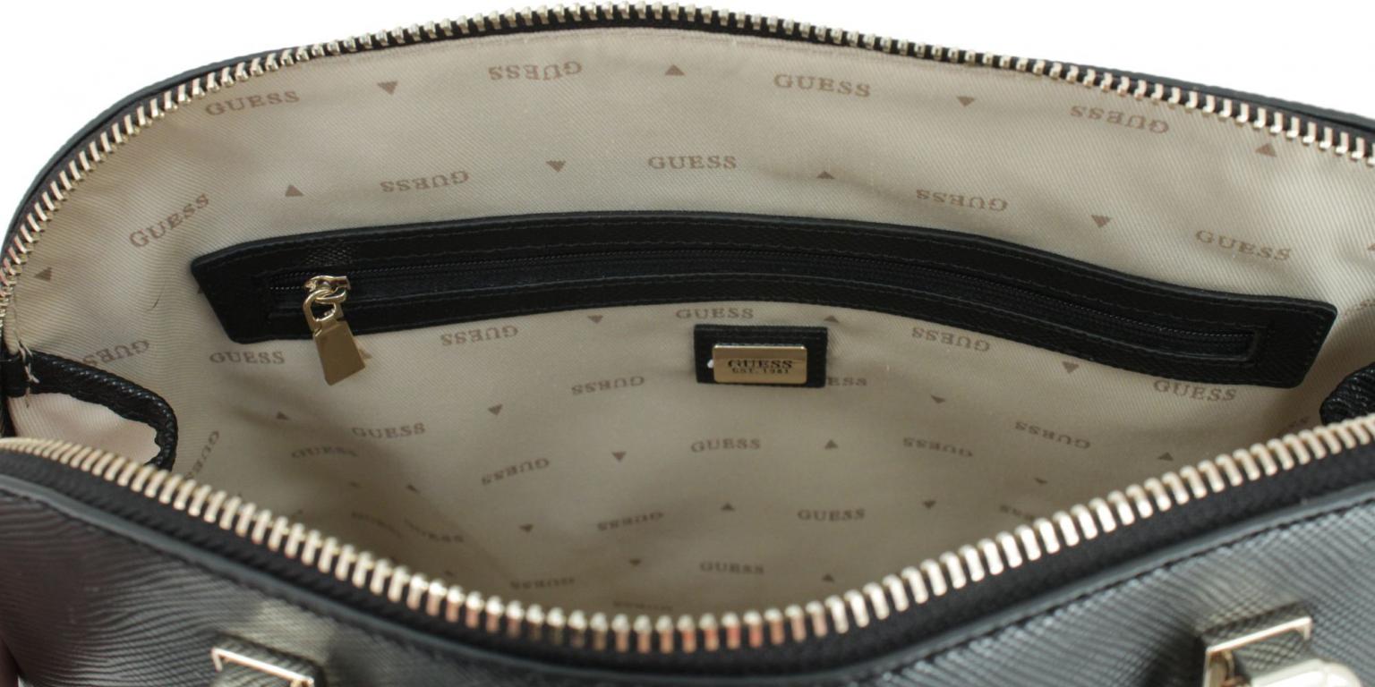 elegante Kurzgrifftasche Guess Matilde Black schwarz Saffiano