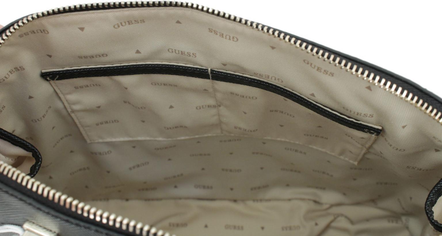 elegante Kurzgrifftasche Guess Matilde Black schwarz Saffiano