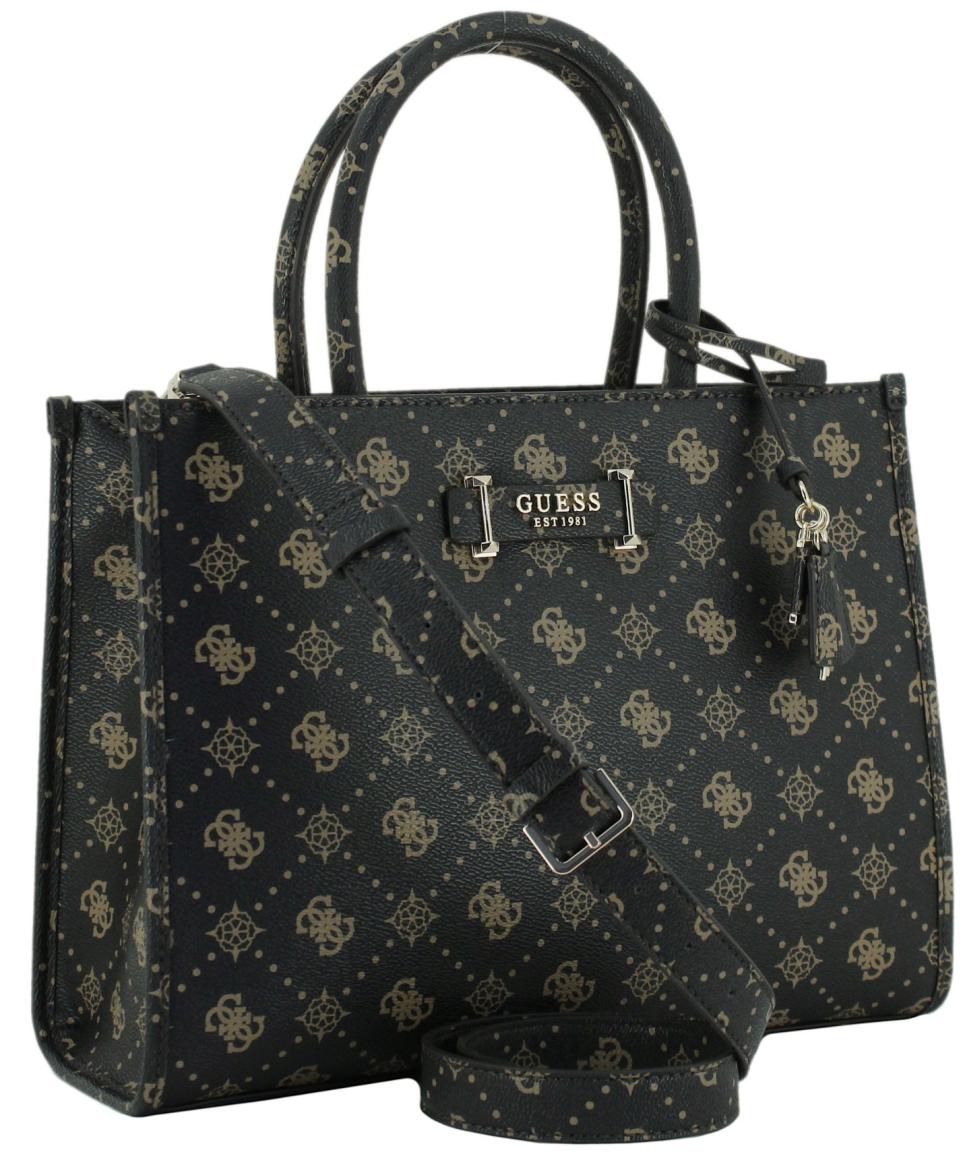 elegante Kurzgrifftasche Satchel Silia Aspresso Logo dunkelbraun