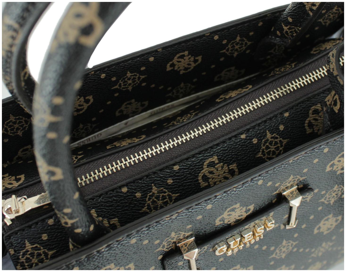 elegante Kurzgrifftasche Satchel Silia Aspresso Logo dunkelbraun