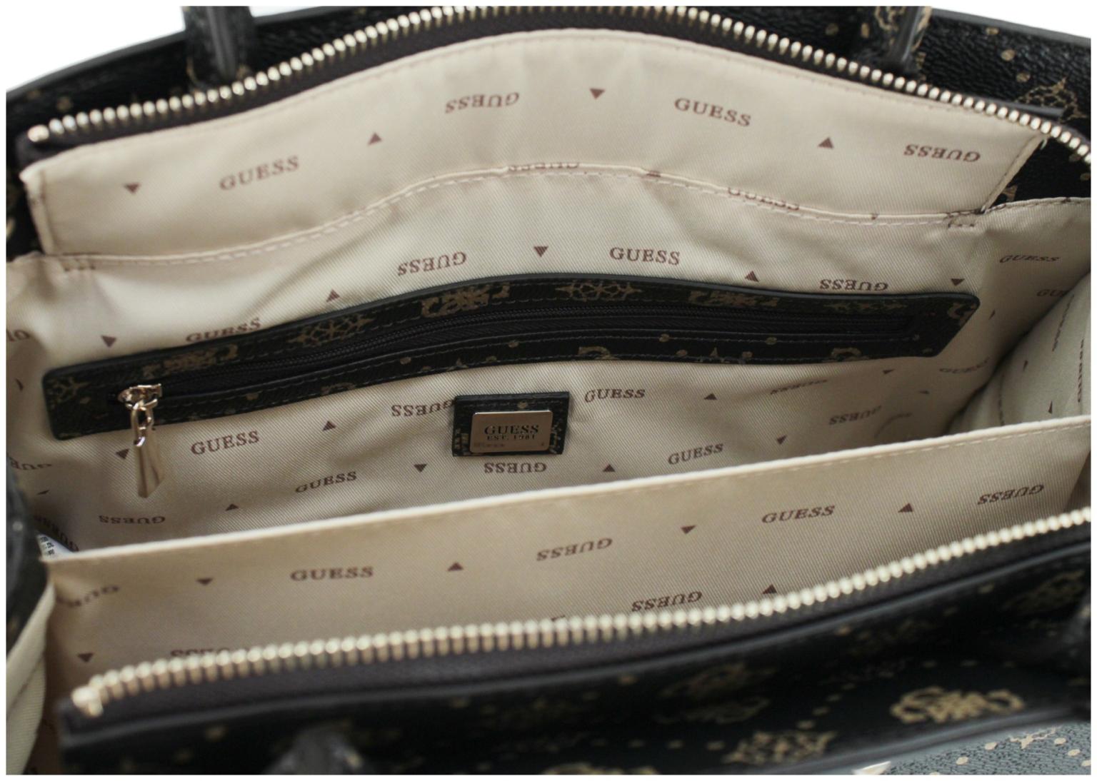 elegante Kurzgrifftasche Satchel Silia Aspresso Logo dunkelbraun