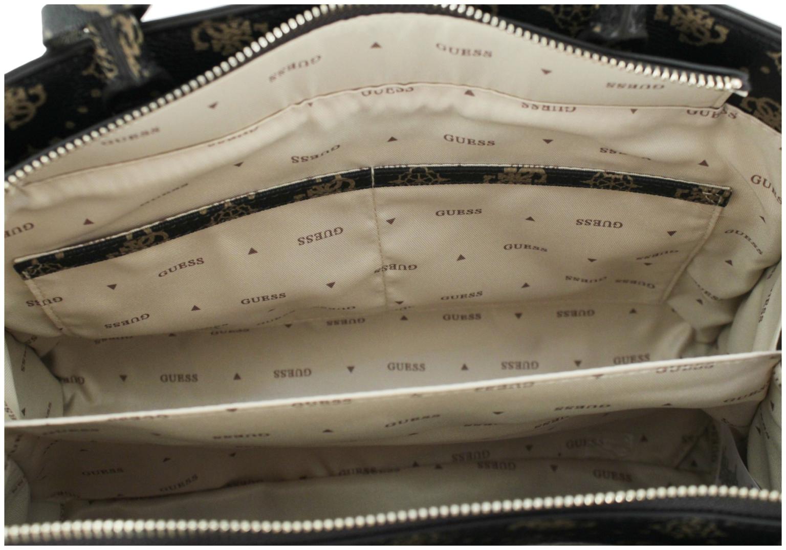 elegante Kurzgrifftasche Satchel Silia Aspresso Logo dunkelbraun