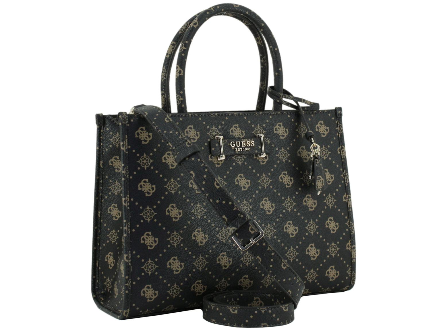 elegante Kurzgrifftasche Satchel Silia Aspresso Logo dunkelbraun