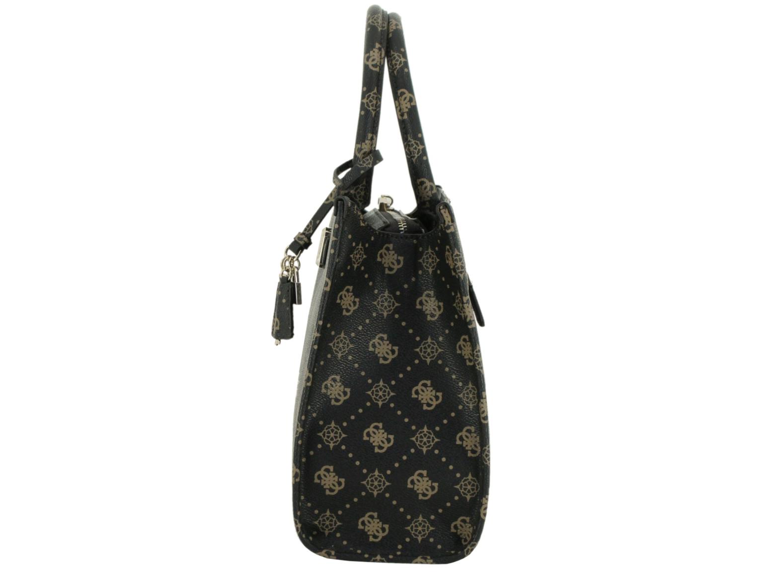 elegante Kurzgrifftasche Satchel Silia Aspresso Logo dunkelbraun