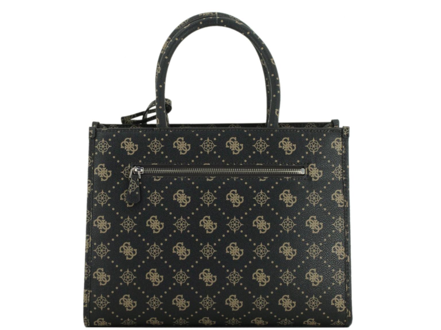 elegante Kurzgrifftasche Satchel Silia Aspresso Logo dunkelbraun