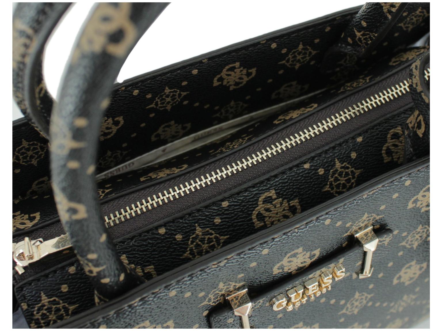 elegante Kurzgrifftasche Satchel Silia Aspresso Logo dunkelbraun