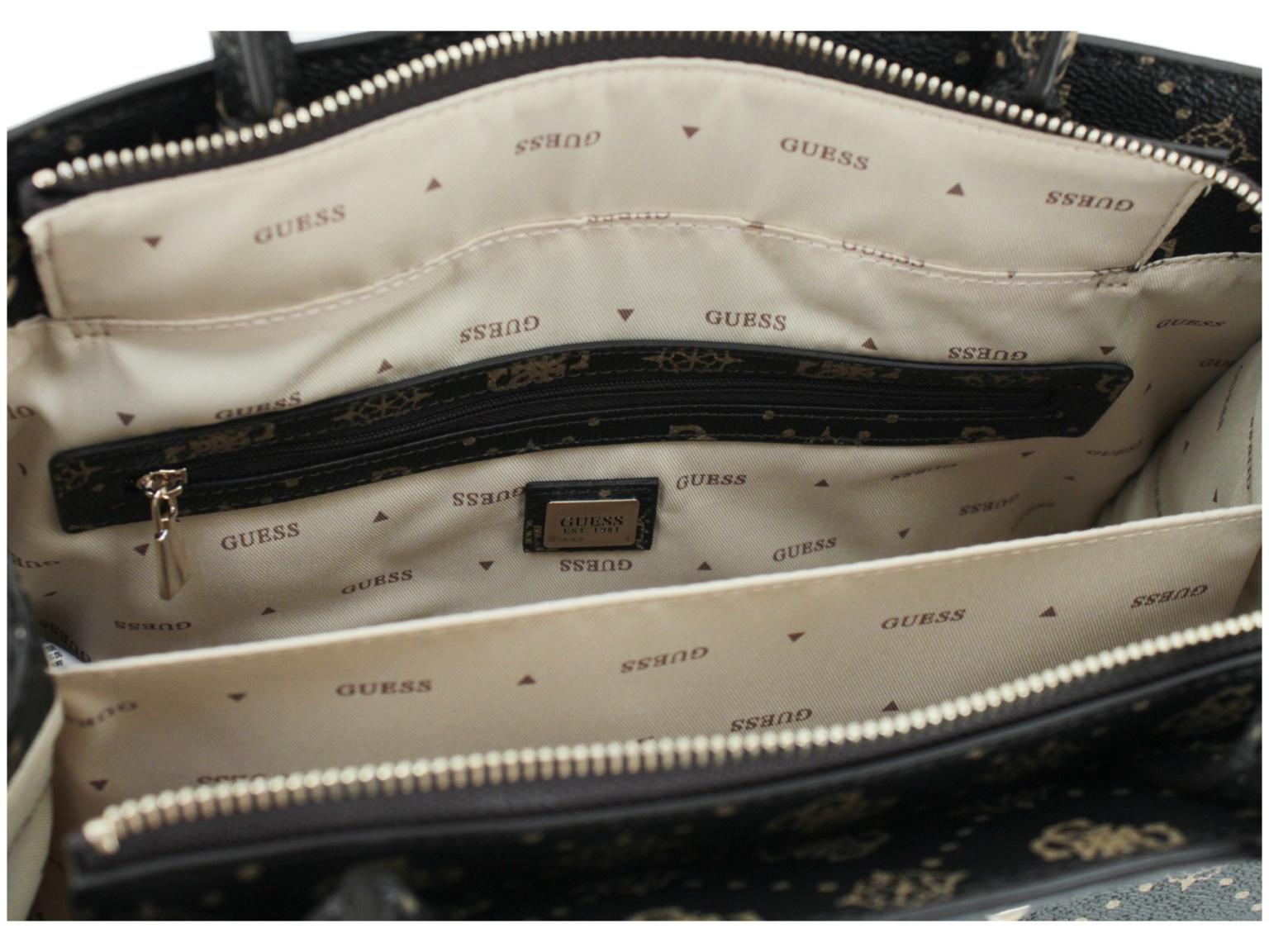 elegante Kurzgrifftasche Satchel Silia Aspresso Logo dunkelbraun