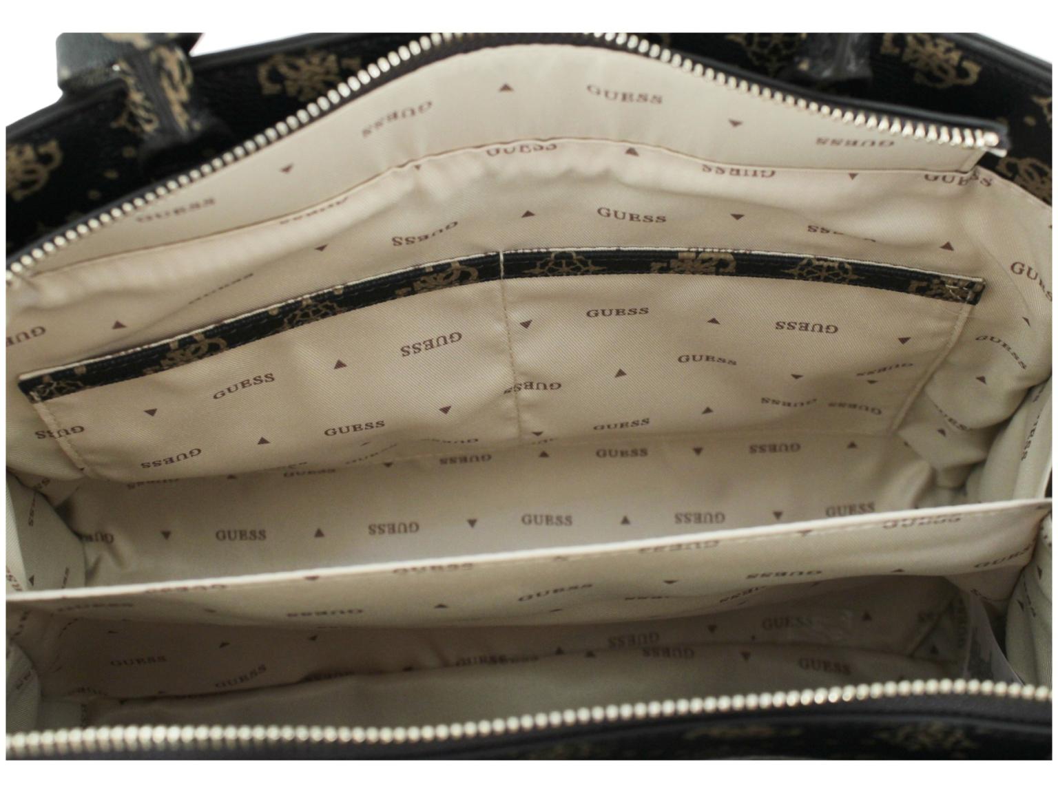 elegante Kurzgrifftasche Satchel Silia Aspresso Logo dunkelbraun