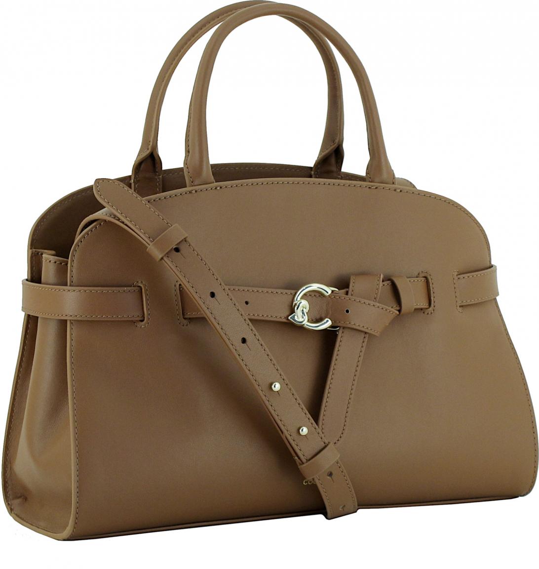 elegante Kurzgrifftasche cognacbraun Coccinelle Sabine Medium