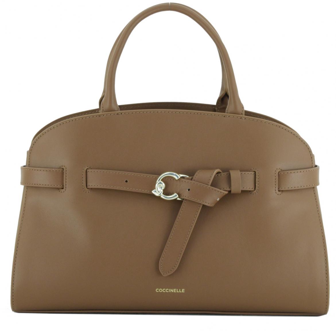 elegante Kurzgrifftasche cognacbraun Coccinelle Sabine Medium
