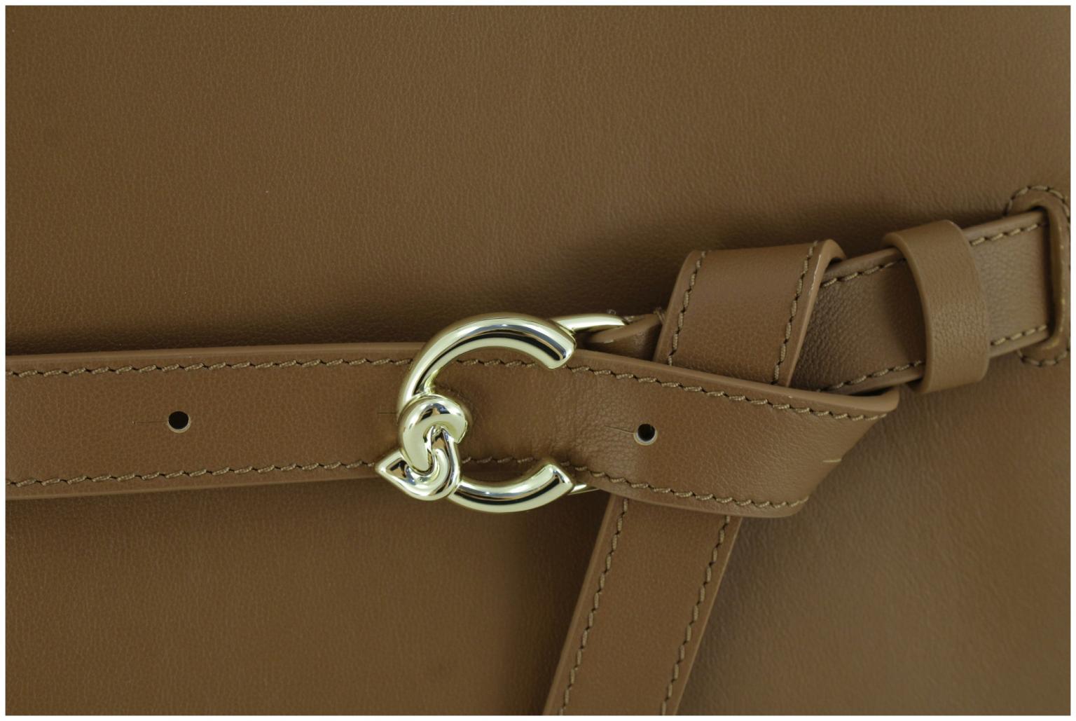 elegante Kurzgrifftasche cognacbraun Coccinelle Sabine Medium