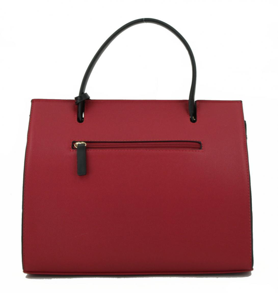 elegante L.Credi Damenhenkeltasche Fiorenza schwarz Überschlag