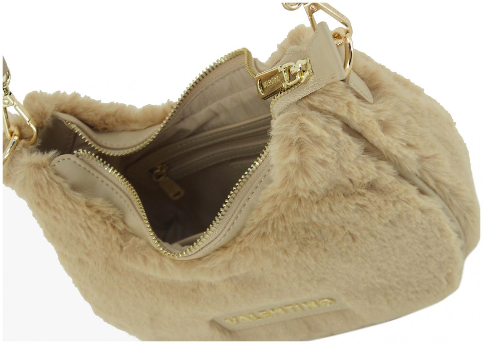 elegante Mario Valentino Umhängetasche beige Special Fadia Plüsch