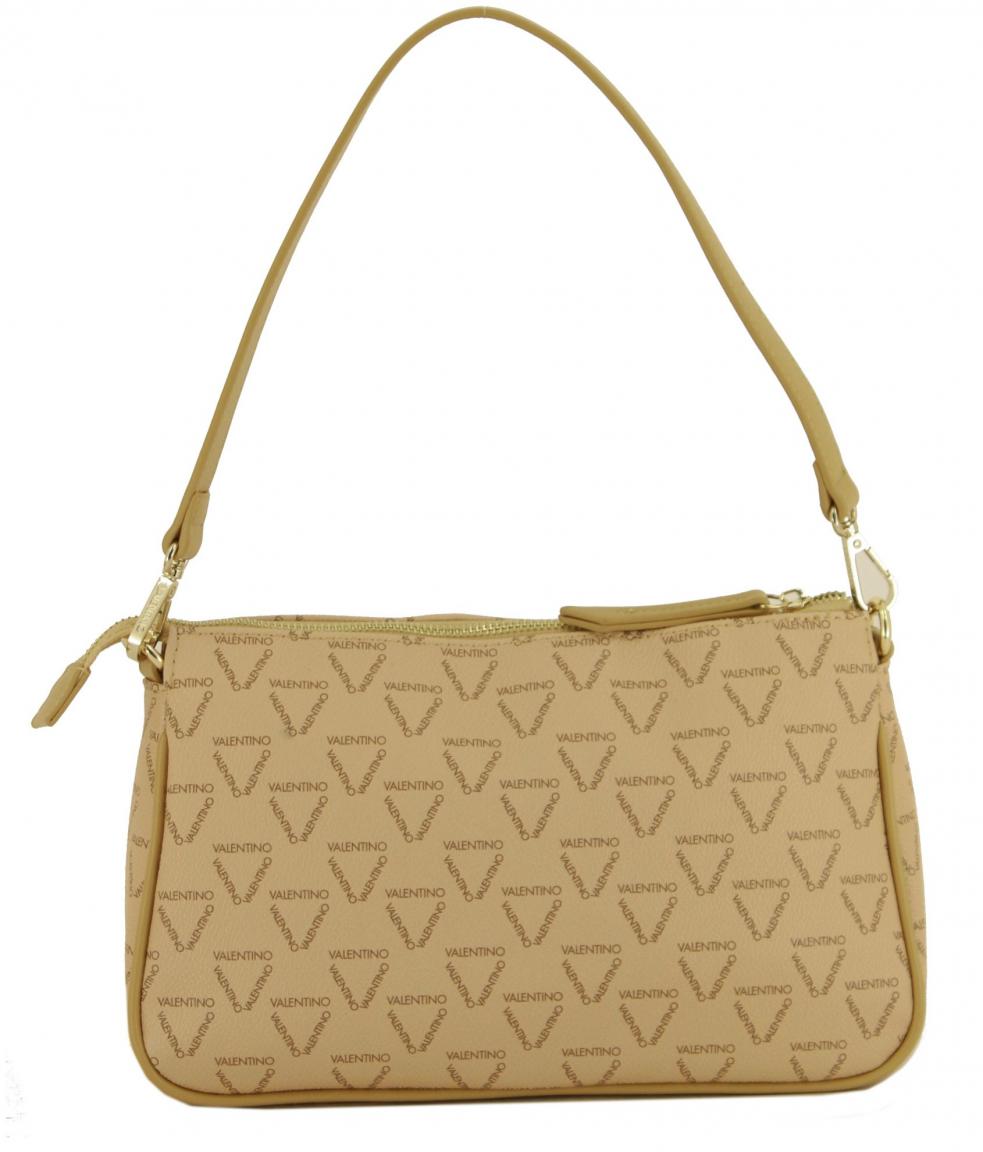 elegante Schultertasche schwarz Alloverprint Valentino Liuto