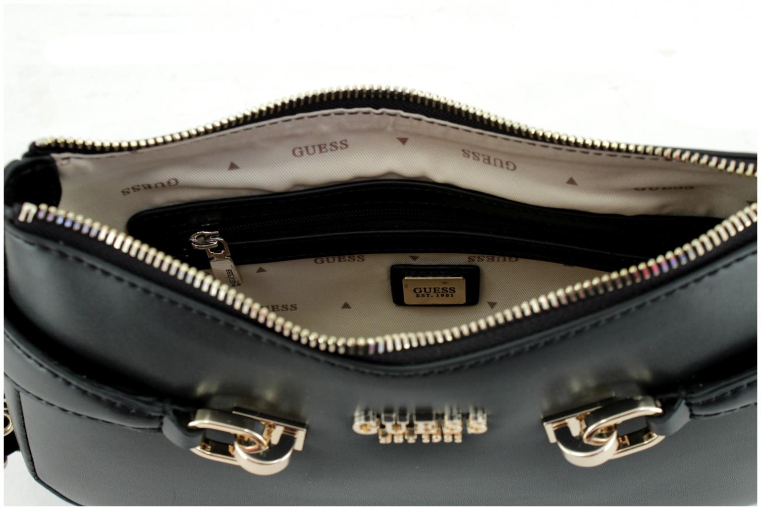 elegante Schultertasche warmweiß Guess Lorelei Top Zip Bone