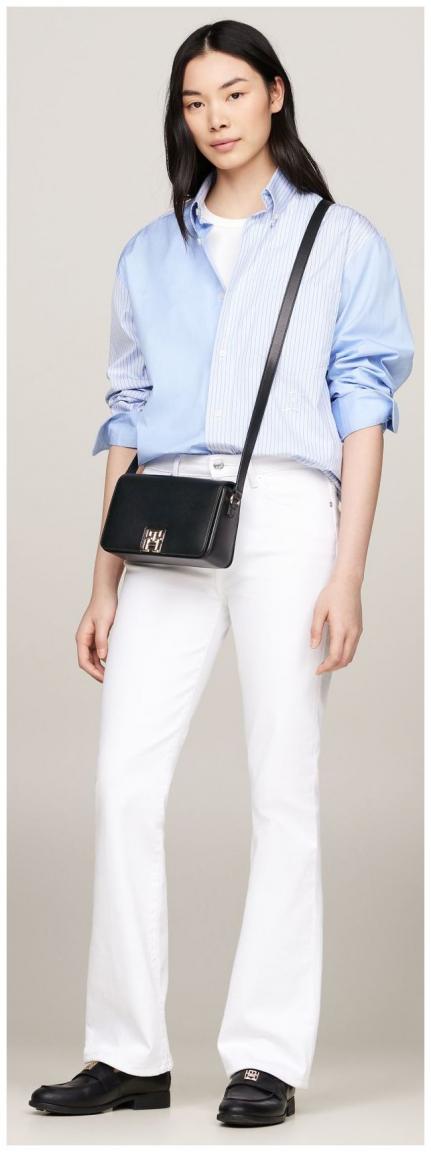 elegante Überschlagtasche Tommy Hilfiger Reset Crossover schwarz