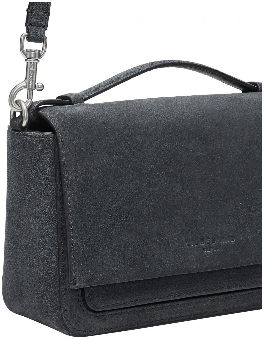 elegante Überschlagtasche dunkelgrau Velours Liebeskind Lea Crossbody S Rooftop