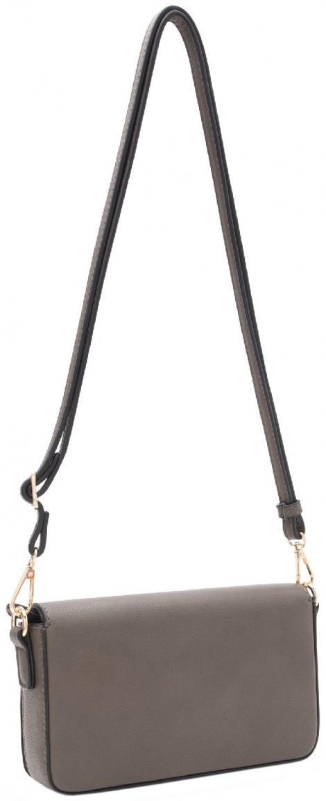 elegante Umhängetasche mit Organizer L.Credi Jane Dark Taupe nachhaltig