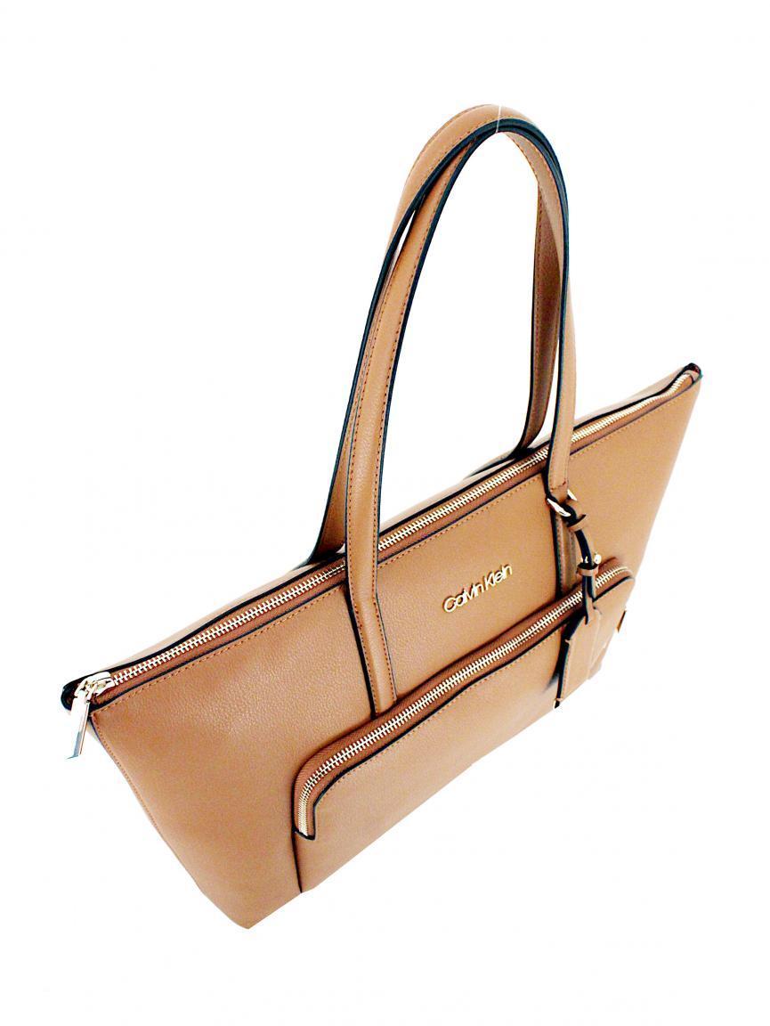 eleganter Shoppingbag Calvin Klein Must Shopper LG Pocket Tablet Business Caramel