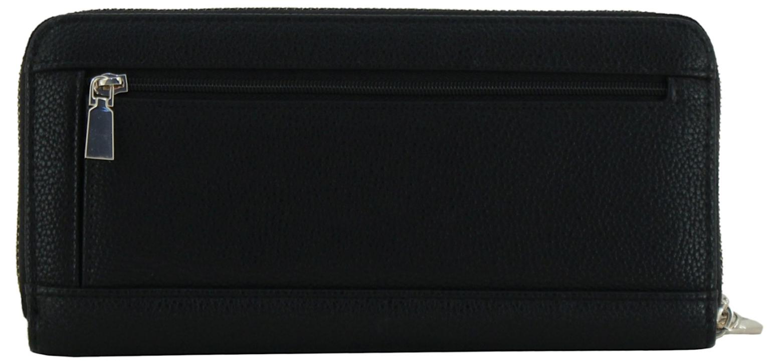 elegantes Damenwallet schwarz grau Laurel II Coal Logo Guess
