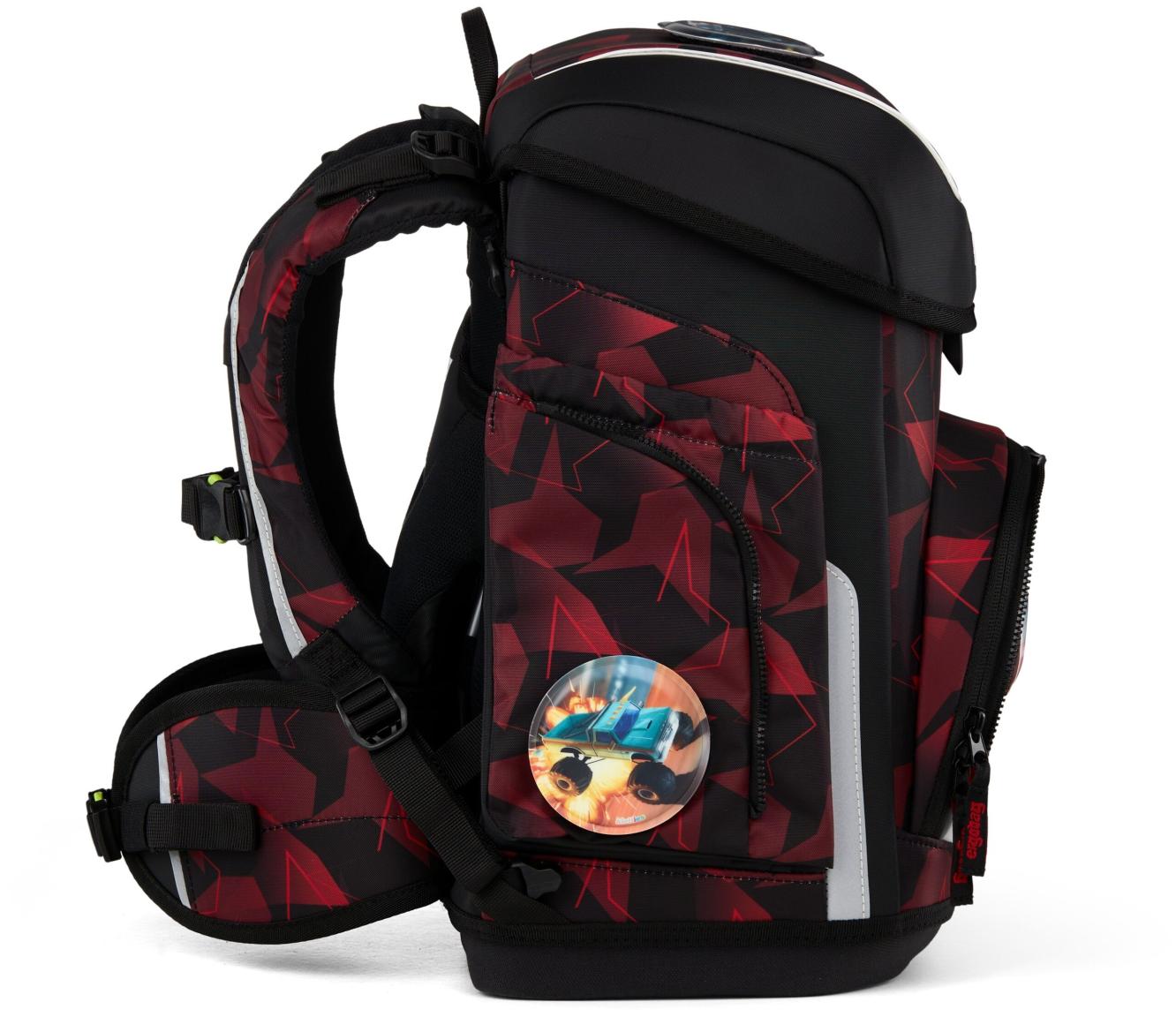 ergobag Schultaschenset UnaufhaötBär Cubo schwarz rot Monster Truck