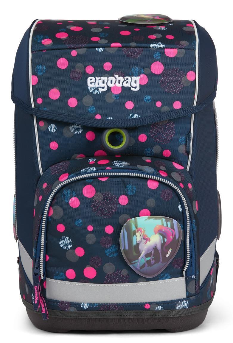 ergobag cubo PhantBärsiewelt Einhörner Punkte dunkelblau pink Schulrucksackset