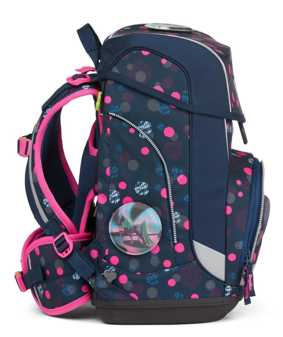 ergobag cubo PhantBärsiewelt Einhörner Punkte dunkelblau pink Schulrucksackset