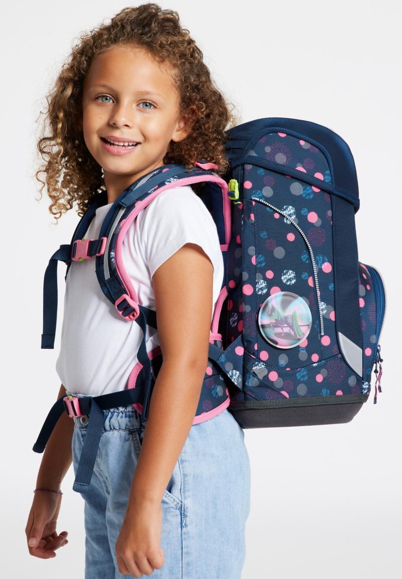 ergobag cubo PhantBärsiewelt Einhörner Punkte dunkelblau pink Schulrucksackset
