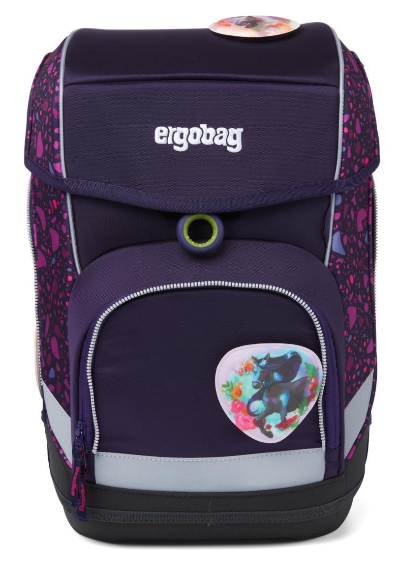 ergobag cubo Schulrucksack Set lila pink Pferde Sportbeutel Federpennal