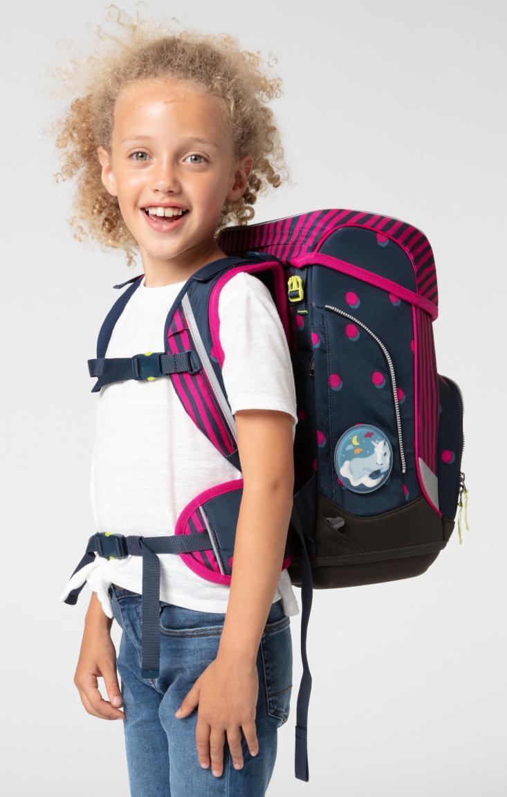 ergobag cubo Schulrucksack Set lila pink Pferde Sportbeutel Federpennal