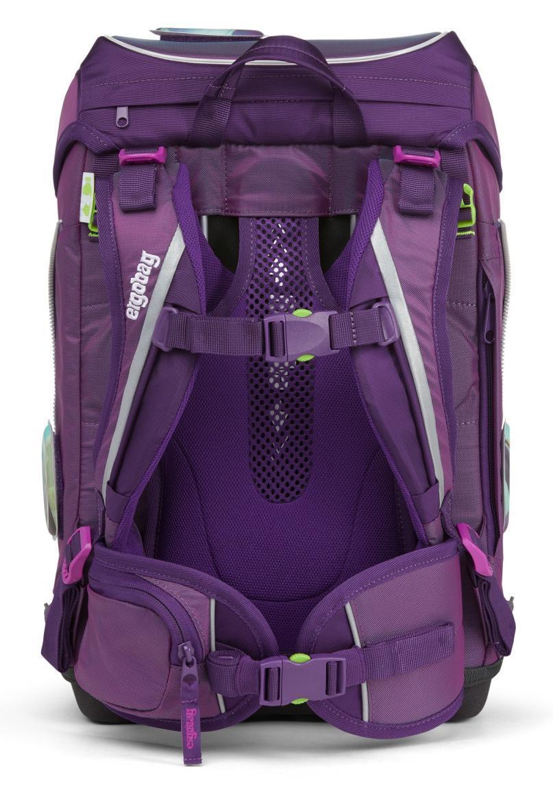 ergonomische Schultasche lila changierend ergobag cubo MeereszauBär Komplettset