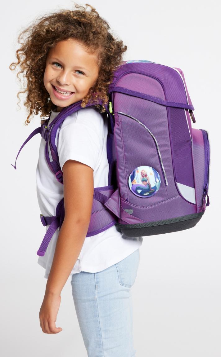 ergonomische Schultasche lila changierend ergobag cubo MeereszauBär Komplettset