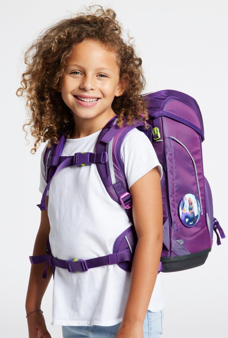 ergonomische Schultasche lila changierend ergobag cubo MeereszauBär Komplettset