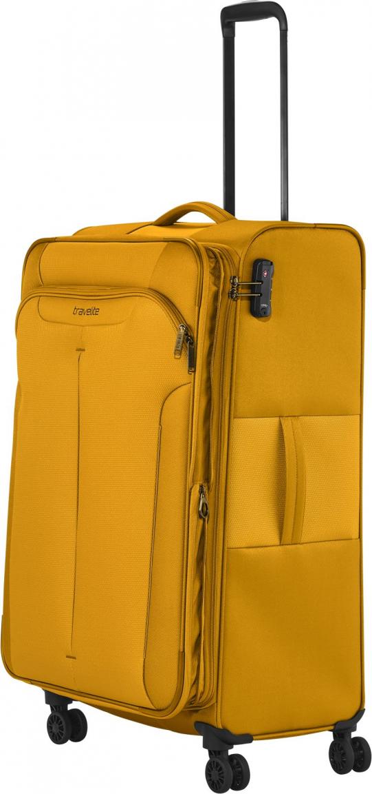 erweiterbarer Flugkoffer Travelite Croatia 4w Trolley L 77cm Curry gelb