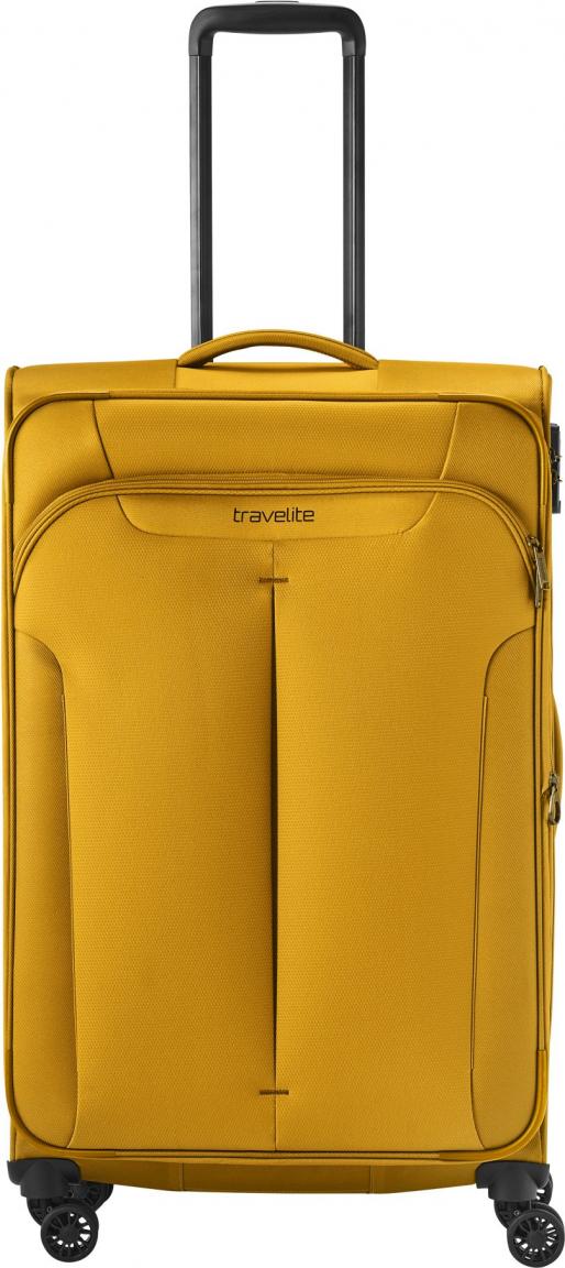 erweiterbarer Flugkoffer Travelite Croatia 4w Trolley L 77cm Curry gelb