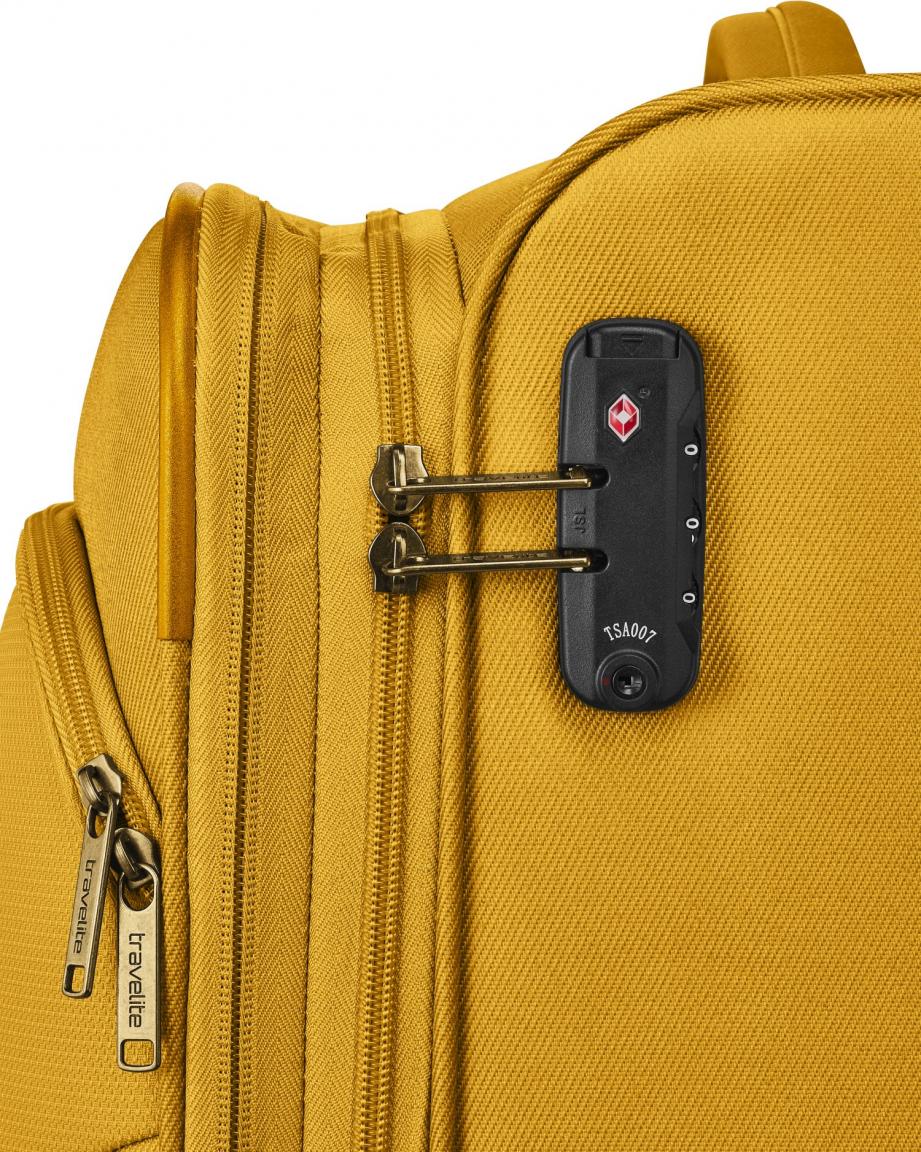 erweiterbarer Flugkoffer Travelite Croatia 4w Trolley L 77cm Curry gelb
