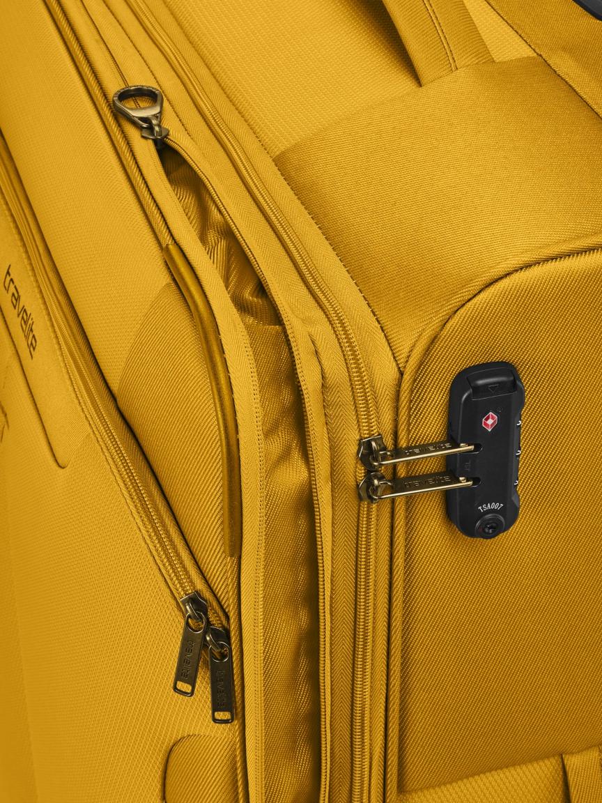 erweiterbarer Flugkoffer Travelite Croatia 4w Trolley L 77cm Curry gelb