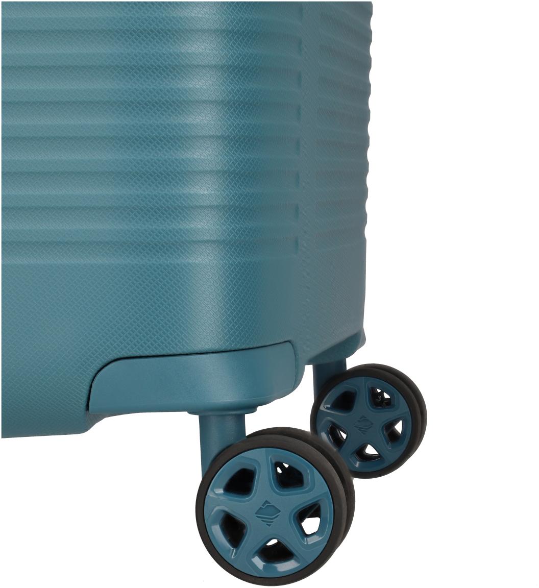 erweiterbarer Hartschalenkoffer Travelite Roomer 4w Trunk M 66cm Aqua