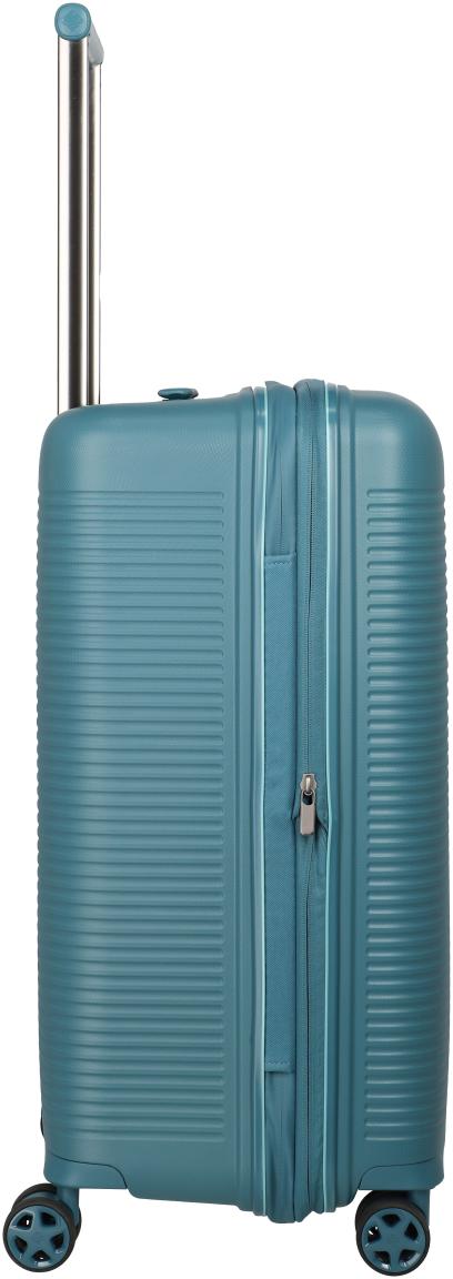erweiterbarer Hartschalenkoffer Travelite Roomer 4w Trunk M 66cm Aqua