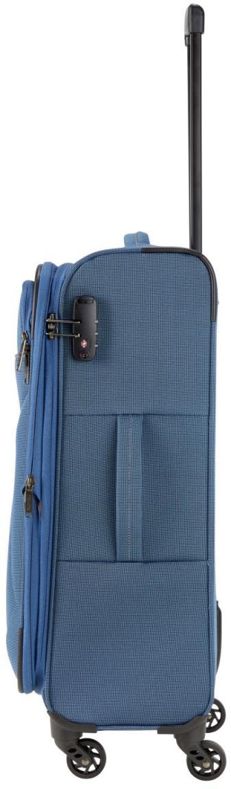 erweiterbarer Koffertrolley Travelite Story M 67cm 4-Rad petrol