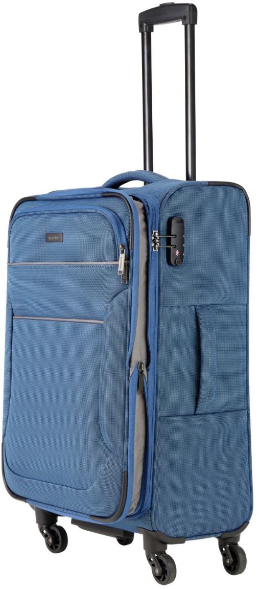 erweiterbarer Koffertrolley Travelite Story M 67cm 4-Rad petrol